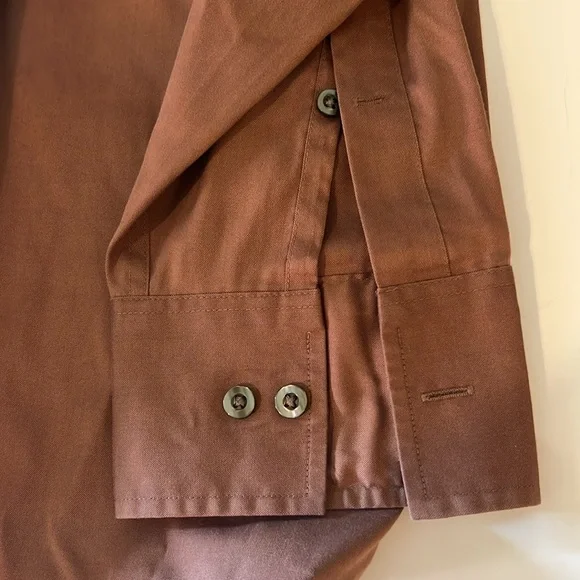 Michael Michael Kors Men’s Cinnamon Brown Button Down Long Sleeve Shirt, XL - Picture 7 of 7